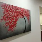 red tree artwork at Downtown Dental in Brooklyn